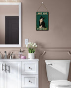 ALKB Tuxedo Cat Decor Are You Pooping Funny Metal Signs 8 x 12 Inch Black Cat Gift for Vintage Bathroom Decor