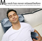 Reading Pillow 31”Wx21”H Back Pillow for Bed Sitting Up, Bed Pillow with Shredded Memory Foam with Arm Backrest, Back Support Pillow with Leg Pillow and Pocket for Reading/Gaming/Relaxing