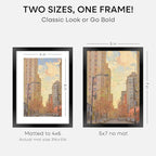 Homeforia 5x7 Picture Frame Black, High End Metal 5 x 7 Black Frames with Mat 4 x 6 for Art, 5x7 Desk Frame Matted to 4x6 inch Photo, 5 by 7 Wall or Tabletop Frames, Tempered Glass, Wall Kit, Set of 1