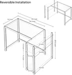 Eglaf Acrylic L-Shaped Desk - Clear Desk with Reversible Storage Shelves - Modern Home Office Desk Corner Desk for Study, Writing, Rectangular Legs, Easy Assembly, 39.4" L x 27''W x 29.5" H