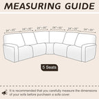 Arfntevss Sectional Recliner Couch Covers Velvet Corner Sectional Sofa Cover for Reclining Couch Stretch Soft L Shape Recliner Slipcover Thick U Shaped Washable Protector (5 Seat Cover, Dark Green)