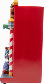 Bigbees Retro Department Store Window Display | Christmas House Village Decoration Collection Accessories Figurines | Motion & Sound Multi Color LED Lights | 10" x 4" x 9"