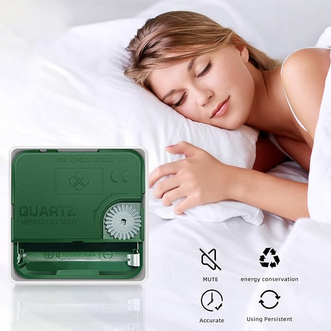 Wall Clock, 16 Inch Non-Ticking Silent Battery Operated Quartz Analog with LCD Display for Perpetual Calendar and F° Temperature, Ideal Modern Home, Bedroom, Kitchen, Office Décor (Sliver)