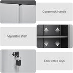 Metal Wall Cabinet,Locking Cabinet with Shelves,Wall Mounted Storage Cabinet1 for Basement,Home,Garage,Gray