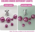 200 PCS Dark Purple Vase Fillers, Pearls Bead for Centerpieces Vases, 10/14/20 MM No Hole Beads, Fake Pearls for Wedding Birthday Anniversary Theme Party Table Centerpieces Decor