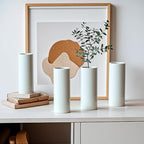 Modern White Ceramic Vase Set of 20 for Living Room Bedroom 5.51'' Minimalist Fresh Small Flower Vases for Bouquet Fake Plant Home Decor Office Fireplace Centerpieces Nordic Style 20 Pack