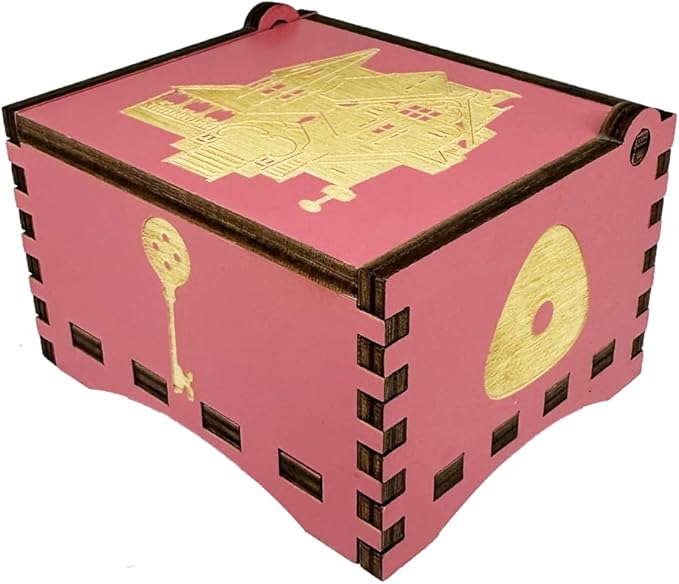 Youtang Music Box Engraved Wooden Gifts Mini Musical Box Play Dreaming for Birthday/Anniversary/Valentine's Day/Christmas (Wind up, Pink)