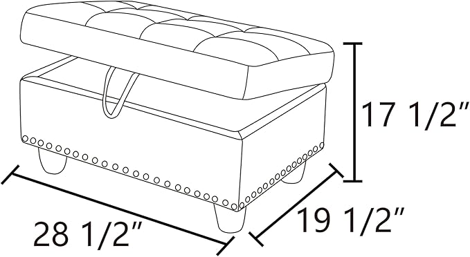 Ottoman Rectangular Storage Ottoman Bench, Flannel Footrest Stool Footstool with Lid for Living Room, Bedroom, Entryway, Gray White, 28.5"x19"x17.5"