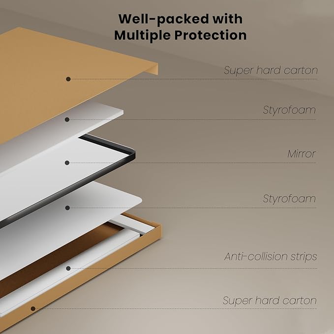 Black Bathroom Mirror 72X40 Inch, Black Metal Framed Mirror for Wall, Rounded Rectangle Matte Bathroom Vanity Mirror with Tempered Glass, Anti-Rust, Horizontal/Vertical