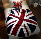 UKELER Flannel Sherpa Throw 60'' x 50'' Union Jack Fleece Blanket Soft Comfy Flannel Blanket Throws for Bed/Couch/Sofa/Office/Camping