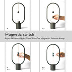 Table Lamp for Bedroom - Balance Lamp,Bedside Lamp with Touch Dimmer,Nightstand Lamp,3 Level Brightness Rechargered Night Light for Home,Office,College Dorm (Black)