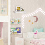 AZSKY Floating Bookshelf for Kids Room White Nursery Shelves Picture Ledge Wall Shelves for Bathroom Decor Kitchen Spice Rack Book Shelf Photo Organizer for Baby Nursery Décor 16 Inch Set of 3