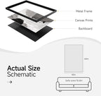 Large Framed Black and White Modern Abstract Vertical Wall Art for Living Room, Canvas Prints Paintings Artwork for Walls, Minimalist Gray Pictures for Hallway Stair Office Wall Decor 40x60 In