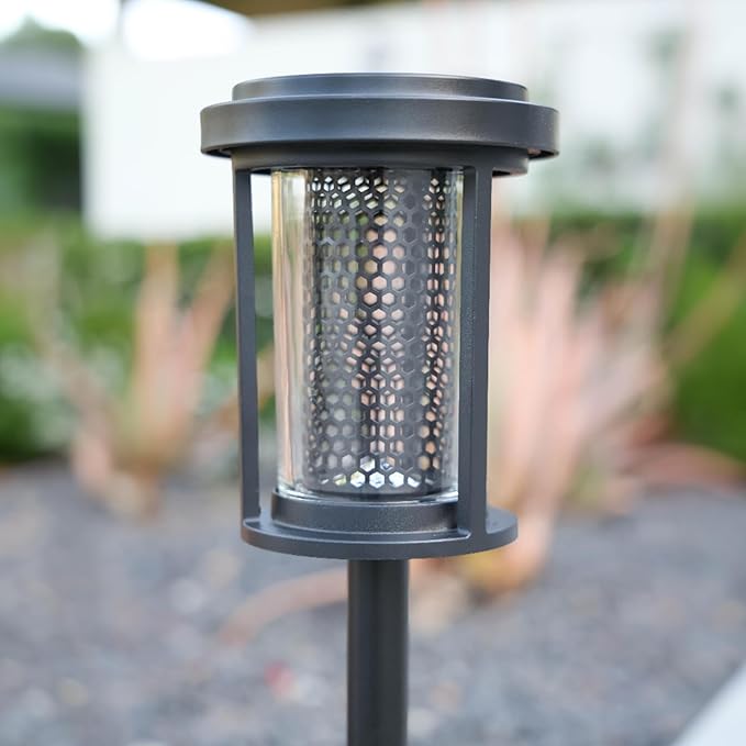 EcoGreen Outdoor Pathway Solar Light, 4pcs Pack,Garden Patio Balcony Walk Way Lights, Aluminum Leg, 5000K Daylight, IP65 Waterproof, 2.44*13.4in