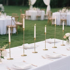 Taper Candle Holders, Set of 6 Candlestick Holders for Table Centerpieces, Weddings, Parties, Anniversaries and Home Decor, Elegant Candle Holders (Gold)