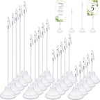 20 Pcs Table Number Holders 4/6/8/10 Inch Metal Place Card Holders with Alligator Clip Heavy Base Wedding Table Number Stand Picture Photo Clip for Banquet Party Birthday Restaurant(White)