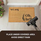 KANKUN Coco Coir Door Mat with Heavy Duty Backing, Welcome Doormat (17" x 30"), Doormat Entrance (Oh Hello)