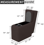 Easy-Going 2-Piece Recliner Console Cover for Reclining Loveseat Covers Stretch Jacquard Middle Console Cover for Recliner Couch and Sofa Chocolate