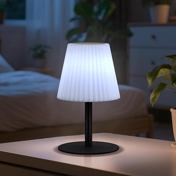 Set of 2 Shower Lamp with Dual Pairing Speaker, IP44 Water-Resistant Outdoor Lamp, Rechargeable Cordless Table Lamp with Speaker & RGB, Suitable for Inside Shower Bathroom Patio Garden