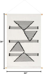 Mark&Day Wall Art, Hohenzell Modern Farmhouse Ivory Macrame Tapestry Wall Hanging for Living Room, Bedroom, Office or Kitchen (36"H x 24"W)