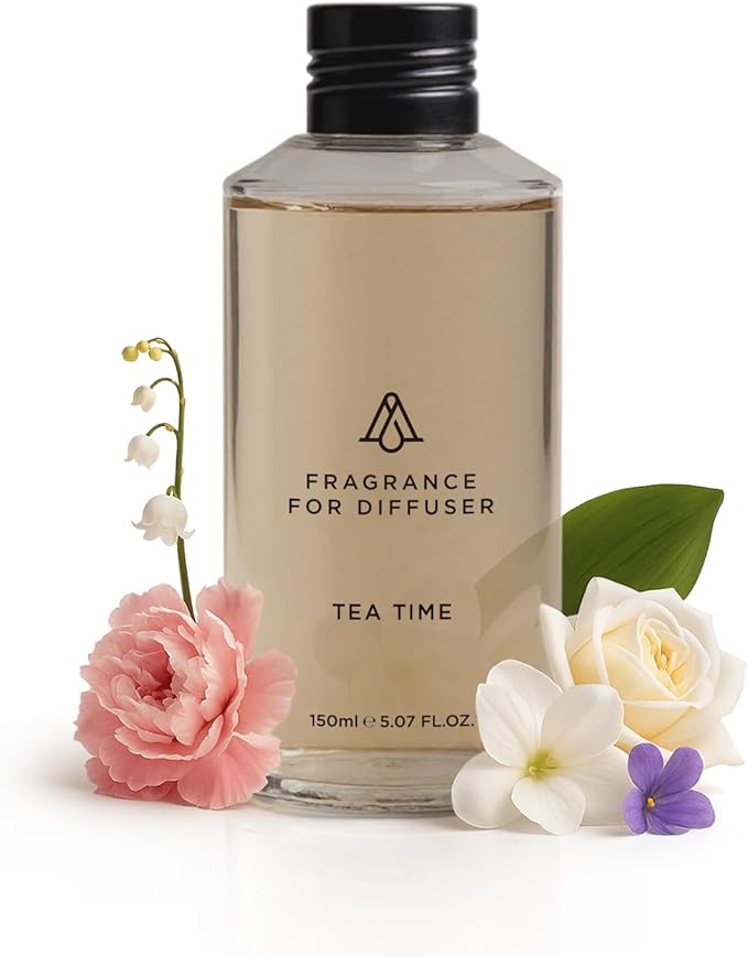 AromaPlan Hotel Scent Diffuser Oil Tea Time 5 Fl Oz (148ml) –Luxury Hotel & Home Fragrance Oil - Non Toxic - Made in USA - Bigger Bottle, Bolder Aroma & Longer Lasting