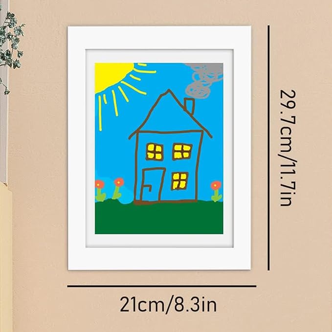 [3-Pack Kids Artwork Frames Changeable - Kids Art Frames Front Opening 8.5 x 11 Holds 150 Pics, Artwork Frames for Kids Art, Kids Art Frame Ideal for Portfolio, Pictures, Drawings (White)