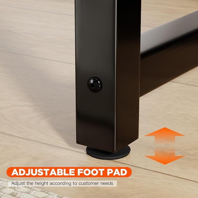 PayLessHere | 32 Inch Computer Desk | Brown | Office Desk with Metal Frame, Adjustable Feet | Water-Resistant, Scratchproof Surface | Sturdy Writing Table for Home Office or Study | Pack of 2