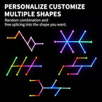 Smart WiFi RGB LED Wall Light Lines, Music Sync DIY Geometry Splicing Gaming Lights, 16M+ Color Changing Home Decor Lights Work with Alexa and Google Assistant for Game Room, Bedroom - 9 Bars