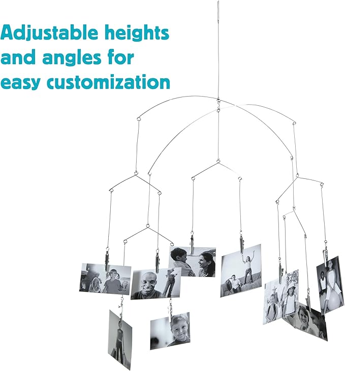 Kikkerland Hanging Photo Display – Picture Collage for Bedroom Decor & Wall Art – Customizable Gift