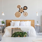 Tebie At Home Boho Wall Art - Boho Wall Baskets Decor - Handmade Set of 5 Woven Baskets With Seagrass - Flat Elegant Art for Farmhouse and Rattan Decor for Living Room, Bedroom and Office