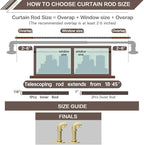 Gold Curtain Rods 18 to 45 in,Wraparound Curtain Rods,Adjustable Length,1 in Diameter Pipe,Wall or Ceiling Mounted,for Bedroom and Living Room (Gold 18” to 45”)