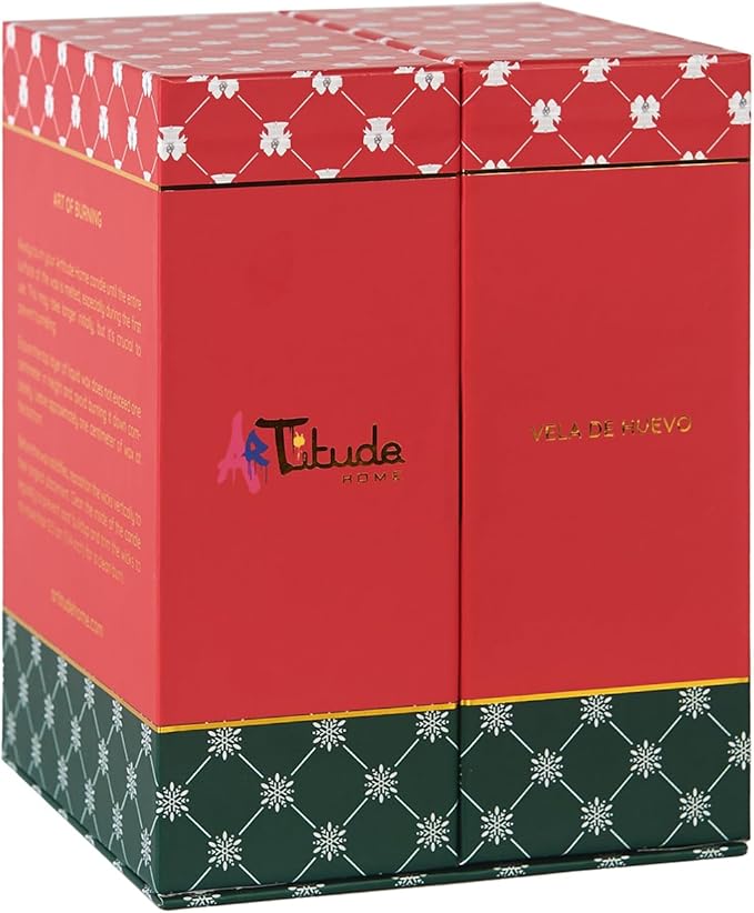 Christmas Candles | Scented Egg Candle with Cinnamon, Caramel, and Nutmeg | Elegant Christmas Decor & Gift | Warm Holiday Ambiance for Living Room and Gatherings | 14 Cm | Red