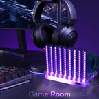 Corded Music Sync LED Light, Sound & App Reactive Mood & Ambient Lighting - Cool & Creative Multicolor Decorative Art Desk Table Lamp 9 Tubes (Black)