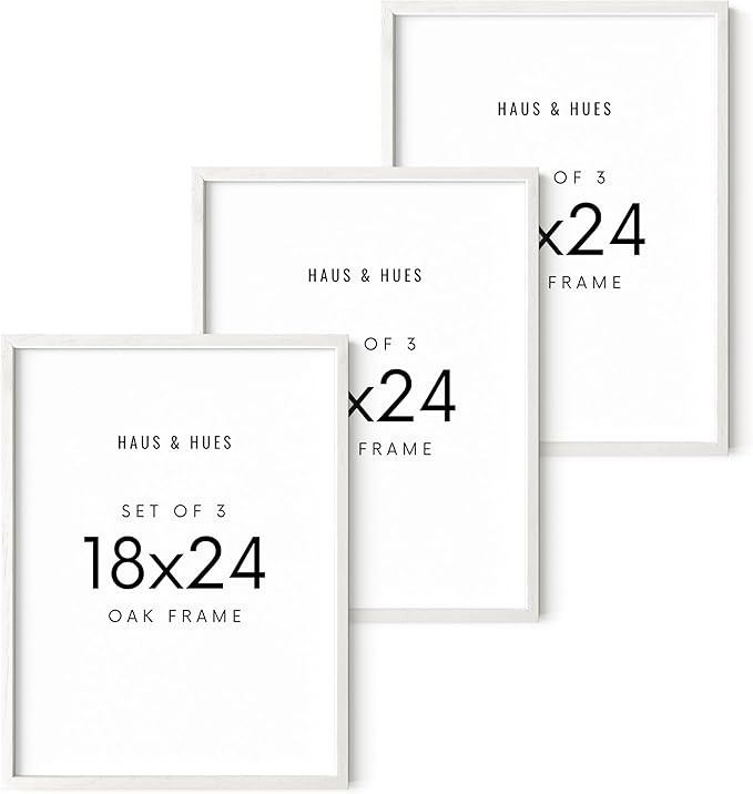 HAUS AND HUES Standalone White Oak Frame Set of 3-18x24