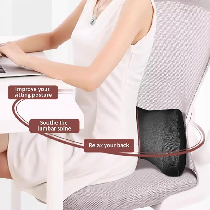 Car Lumbar Support and Car Neck Pillow Kit - Memory Foam Ergonomic Back Cushion - Relieve Driving Fatigue - Comfort and Support Your Neck and Back - Suitable for Car Seats (Set)