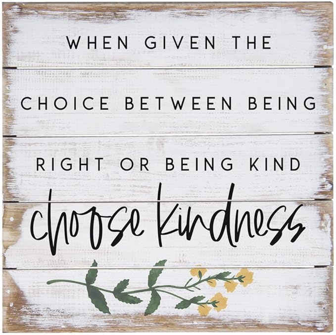 Simply Said, INC Perfect Pallet Petites 8" x 8" x 1" Rustic Wood Sign - Choose Kindness