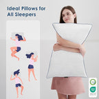 APSMILE Shredded Memory Foam Pillows Queen Size, Adjustable Luxury Cooling Pillows for Neck Pain, Hotel Firm Bed Pillows for Sleeping, Essentials for Side/Back Sleeper (White,18"x28")