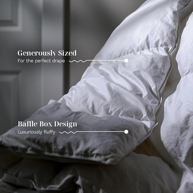 LUXOME ClimaSense Comforter w/ 37.5® Technology | Fluffy & Breathable | Thermal Regulating | Cotton Blend | King/Cal King - 108"x98"