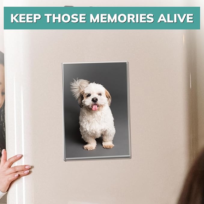 PBF 4x6 Magnetic Picture Frames for Refrigerator | Clear Acrylic Frames | Photo Holders for Fridge, Locker, Photo Board, Art Display, Sign Holder (150-Pack)