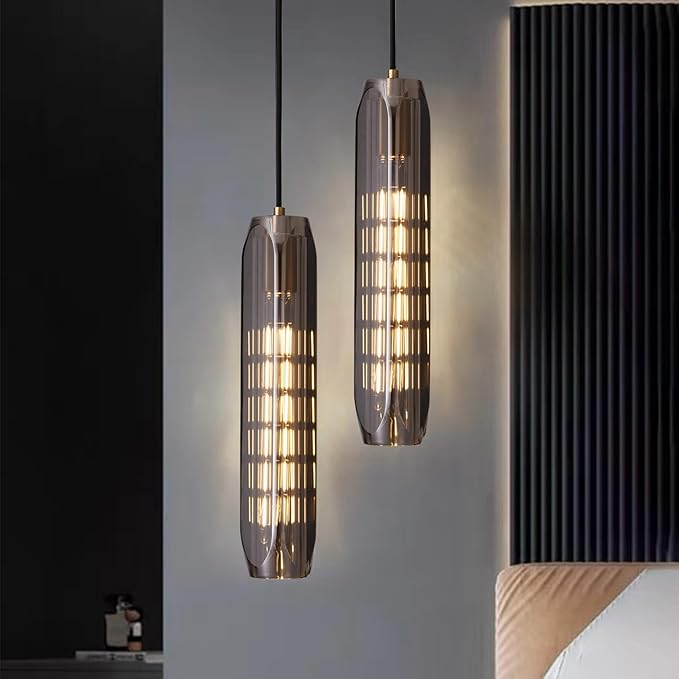 Pendant Lights Kitchen Island Pendant Lights Pendant Light fixtures Kitchen Pendant Light pendent Light Smoke Gray Crystal lampshade Island Pendant Lights for Kitchen