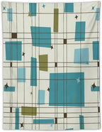 ICMOLYYENLO Boho Medieval Cat Tapestry, Abstract Atomic Starburst Geometric Aesthetic Art Wall Hanging For Bedroom Living Room Dormitory 60x80 Inches