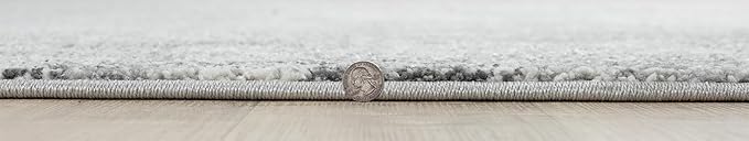 Keen Home Design Area Rugs - 5ft Round Non-Shedding, Abstract Rugs for Kitchen, Living Room, Bedroom, Dining Room, Entryway - Size: 5'3" Square, Abstract Cream/Grey