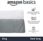 Amazon Basics Lightweight Pleated Bed Skirt, King, Dark Grey, Solid