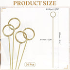 uxcell 30 Pcs Table Card Holders, 5.9 Round Metal Craft Wire Clips Picture Clip Table Number Holders Picks for Wedding, Photos, Memo, Restaurant, Gold