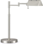 VONLUCE LED Desk Lamp, Adjustable Industrial Style Metal Table Lamp, Dimmable Reading Lamp for Living Room Bedroom Office, Brushed Nickel