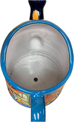 Talavera Watering Can Planter Large Flower Pot Large Mexican Pottery Folk Art Hand Painted Home Decor Garden Ceramic Handmade Multicolor 15" (Multi 3)