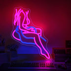 Lady Neon Sign, JGHTURIE Neon Signs for Wall Decor Pink Light Up Sign Preppy Girls Room Bar Led Signs for Man Cave Party Art Decor Gift USB Powered