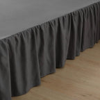 Bed Skirt Queen Size Ruffled Bed Skirt with Split Corners, 14 Inch Drop Dust Ruffle Bed Skirt with Platform, Dark Grey, 14''Queen