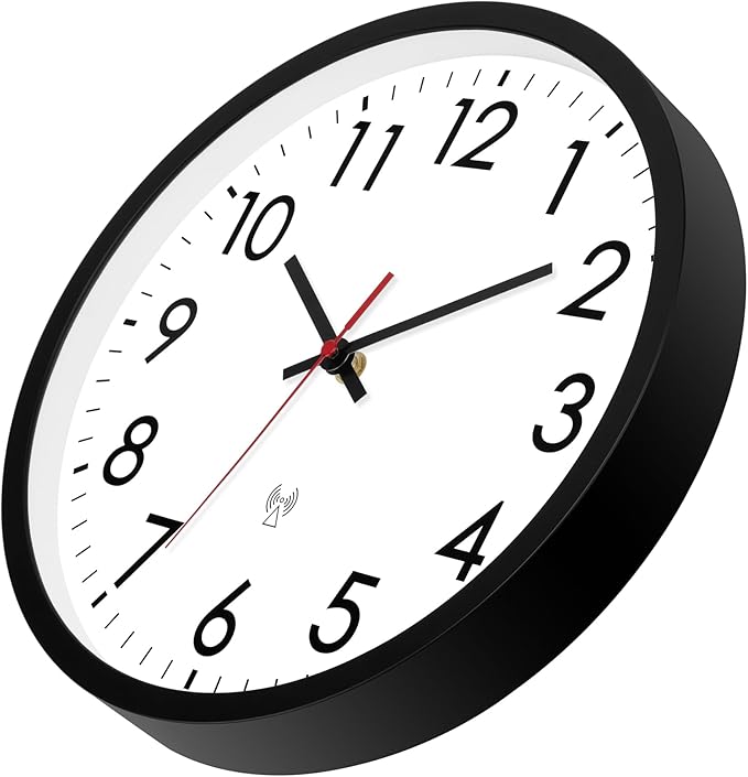 Lumuasky Atomic Wall Clock Analog 12 inch Silent Battery Operated Wall Clocks Modern Clock for Living Room, Office, Home, Bedroom, Kitchen, Bathroom