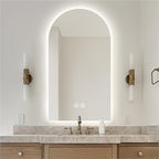 40" x 24" Arched LED Bathroom Mirror, Frameless, Backlit Vanity Mirror with Lights, Wall Mounted Lighted Mirror, Dimmable 3-Color Shatter-Proof Arch Smart Mirror, UL-Listed, CRI≥93